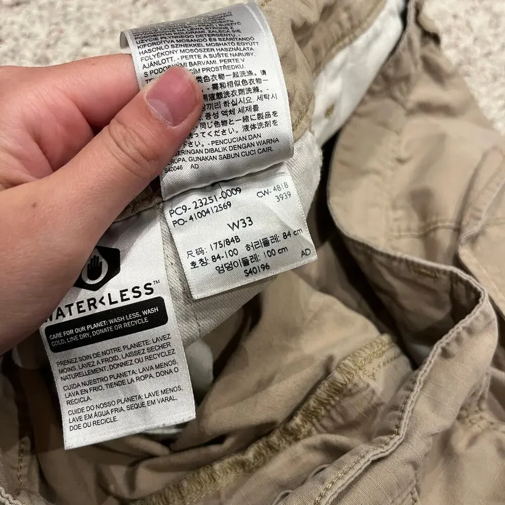 Levi's Mens Cargo Shorts Tan 33 Outdoor Casual Dad Cotton Utility